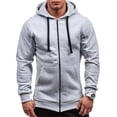 thumbnail image 5 of Men's Thick Zip-Up Hoodie Tracksuit Winter Warm Man Drawstring Pocket Hooded Sweatshirt Jacket Jumper Zip Slim Coat Tops, 5 of 7