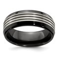 thumbnail image 1 of Solid Titanium Men's Black Titanium Men's Flat Top Beveled Edge 8mm Men's Wedding Band Ring Size 12.5, 1 of 7