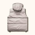 thumbnail image 6 of Stamzod Winter Vest for Men Solid Color Sleeveless Parkas Jacket with Hood Outdoor Athletic Mens Vests Outerwear Beige M, 6 of 6