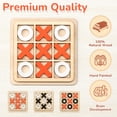 thumbnail image 2 of Juego de madera Tic Tac Toe, minijuego de mesa, Meooeck, Xo Chess, 2 of 6