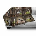 thumbnail image 3 of Wine Soft Flannel Fleece Throw Blanket, Drink Themed Collage on Wooden Backdrop Grapes and Meat Rustic Country Theme, Cozy Plush for Indoor and Outdoor Use, 50" x 70", Brown Black Red, by Ambesonne, 3 of 6