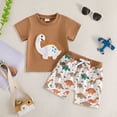 thumbnail image 2 of Baby Toddler Boy Clothes Summer Outfits 6 12 18 24 Months 2T 3T 4T Short Sleeve Dinosaur Embroidery T-Shirt + Shorts Set Clothes, 2 of 3