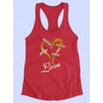 thumbnail image 3 of Love Gold Glitter Heart Racerback Tank Women -Image by Shutterstock, Female Large, 3 of 4