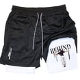 thumbnail image 2 of Pantalones cortos de compresión de Anime para hombre, ropa deportiva de verano, 2 en 1, entrenamiento, Fitness, 2 of 5