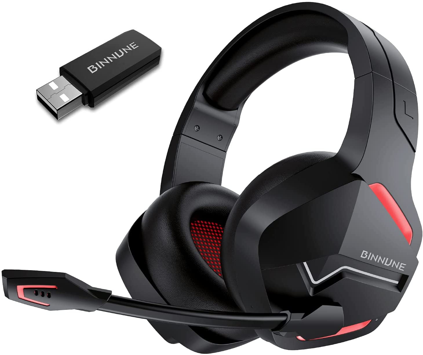 staart jury Discriminatie Wireless Gaming Headset with Microphone for PC PS4 PS5 , 2.4G Wireless  Bluetooth USB Gamer Headphones with Mic for Laptop Computer - Walmart.com