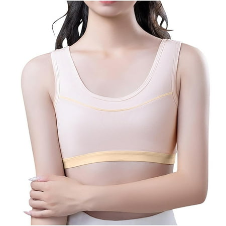 OGLCCG Girls Bras Breathable Athletic Sports Seamless Support Bra with Removable Pads Ultra Comfort Thin Wireless Bralette Stretch Underwear