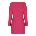thumbnail image 5 of SMihono Fashion Women's Long Sleeve Boat Neck Mini Dress 2025 Spring Dress Slim Fit Party Club Bodycon Dresses Mid Calf Dress Formal Dresses Hot Pink 4, 5 of 6