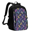 thumbnail image 1 of Disketp Colorful Dinosaur Mochila de Viaje Estampada para Laptop con Puerto de Carga USB, Mochila Impermeable para Computadora – Regalo para Hombres y Mujeres, 1 of 7