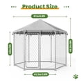 thumbnail image 5 of YOKWOK 6.8x6.8ft Heavy Duty Outdoor Dog Kennel for Large Dogs, Galvanized Steel Dog Kennel with 420D UV-Resistant Waterproof Oxford Canopy, Hexagonal Dog Run with Lockable Door for Outdoor Backyard, 5 of 9