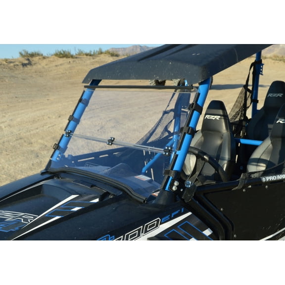 Clearly Tough Polaris RZR 900 (2014 and Older) Full Folding Windshield - SCRATCH RESISTANT- Extreme Versatility! Premium polycarbonate w/Hard Coat. Made in America!…