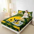 thumbnail image 4 of jejeloiu Rugby Ball Game Queen Sheet Sets,Green Yellow Bed Set For Men Women 4pcs, 4 of 7