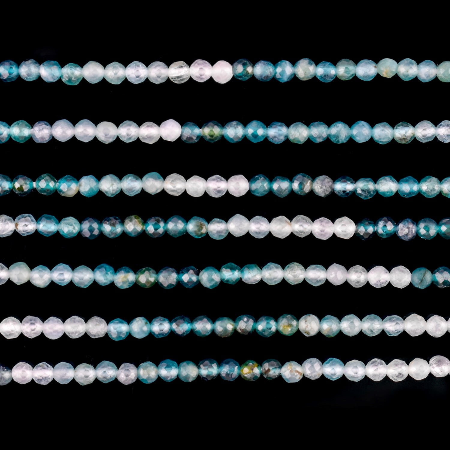 QNAVIC Natural Grandidierite Gemstone Micro Faceted Rounds Beads Strand Drilled Stone Chakra Healing Crystals DIY Jewelry Making Wholesale Bulk Loose Supply Strand 30 Centimeter (1 Strand)