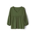 thumbnail image 2 of Sunloudy - Camiseta de verano con cuello en V para mujer, casual, manga larga, color sólido, túnica holgada Sunloudy  moda, 2 of 10