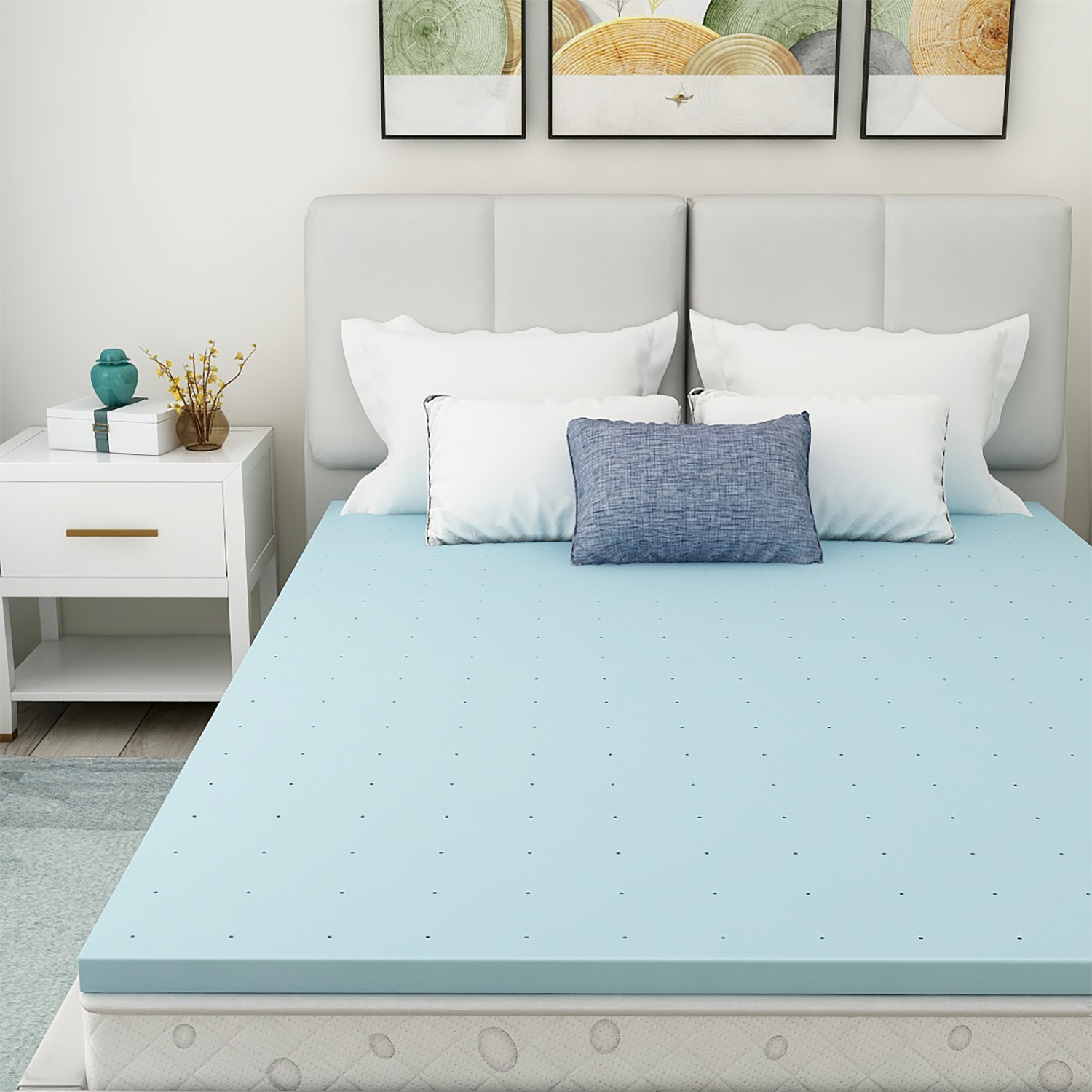 Mattress Topper, 3 Inch Gel Memory Foam Mattress Topper, Queen