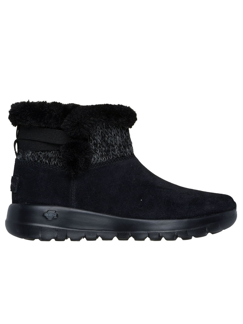 Skechers Outdoor Black Mid-Calf Snow Boots Faux Fur Lined Pull On Amazon.com | Skechers Women main image 2