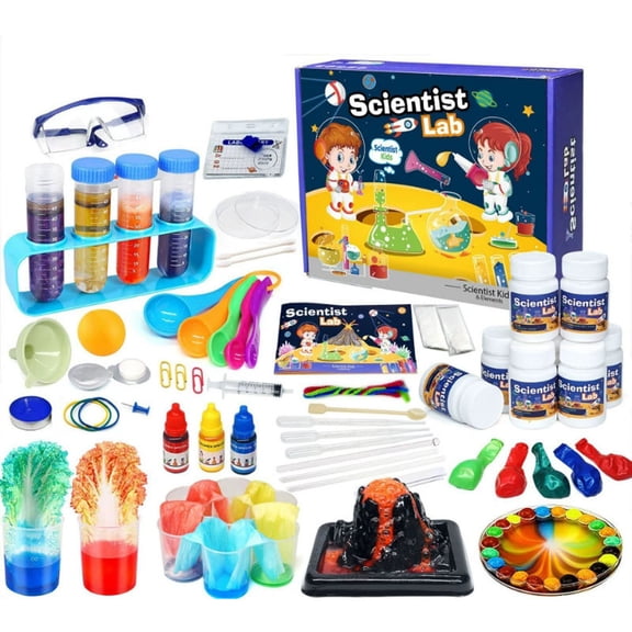 BUTOMKY 70 Lab Experiments Kids Science Kit, STEM Educational Chemistry Experiment Toy with Volcano Fruit Circuit Projects, Scientist Role Play Birthday Gift for Boys Girls Ages 4-12