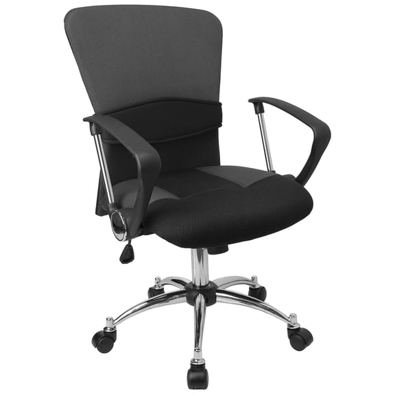 Scranton & Co Mid-Back Mesh Computer Office Chair in Grey