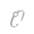 thumbnail image 2 of Sterling Silver Adjustable Open Ring For Women Zircon Inlaid Korean Inspired Design With Unique Character Gift, 2 of 6