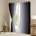 thumbnail image 3 of Ombre Black and Greyish Curtains Teen Youth Gradient Colorful 30%-50% Blackout Curtains Aesthetic Room Decor, Modern Abstract Art Curtains & Drapes 42Wx90L, 2 Panels, 3 of 6