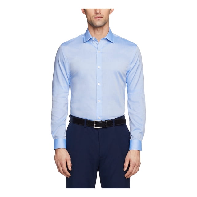 Camisa de vestir Tommy Hilfiger Slim Fit, no planchar, para hombre, azul