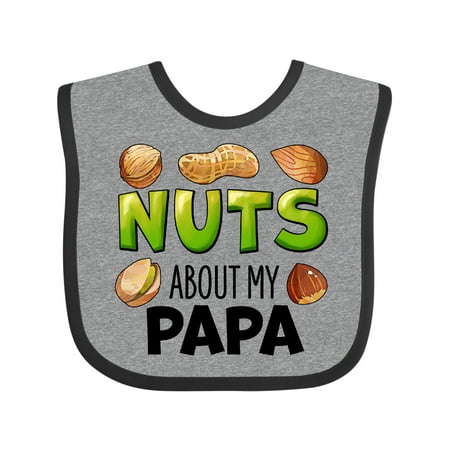 

Inktastic Nuts About My Papa Peanut Almond Pistachio Gift Baby Boy or Baby Girl Bib