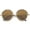 Tortoise-Gold / Brown, variant on sunglassLA Unisex Retro Metal Frame Thin Temple Top Trim Flat Lens Round Sunglasses (Black-Gold / Smoke) - 51mm