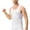White, variant on Chiccall Men's Summer Tops Tight Shirt Slim Fit Body Shaper Tops Quick Dry Workout Tank Tops Solid Athletic Undershirts