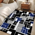 thumbnail image 4 of Navy Blue Black Geometric Area Rugs 3'x5', Washable Small Throw Rugs for Living Room Bedroom, Modern Color Block Abstract Indoor Outdoor Rug Non-Slip Low Pile Carpet Runner Reversible Floor Mats, 4 of 8