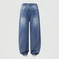 thumbnail image 6 of UACY Boys' Baggy Ripped Jeans Distressed Denim Pants Loose Fit Straight Leg Cotton Blend Casual Long Trousers Boys Pants (Sky Blue, 10-11 Years), 6 of 8
