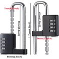 thumbnail image 2 of Cabinet Lock,Combination Padlock,U Shaped Padlock,Stainless Steel Gym Locker Lock Code Long Adjustable Shackle Lock for Outdoor, School, Gym, Sports lockers, Fences (black-2pcs), 2 of 7