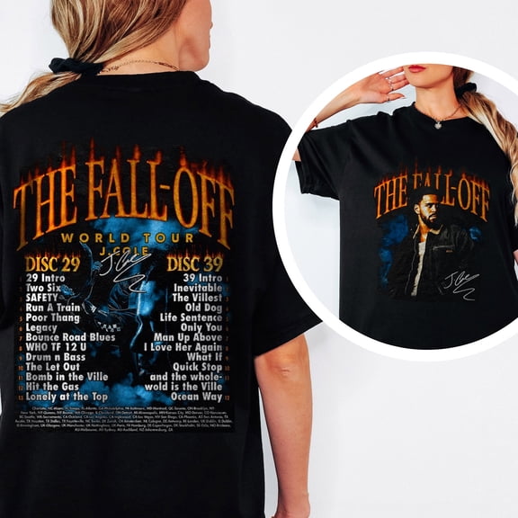 The Fall Off Album 2026 2 Sided Shirt, J Cole Graphic Tee, Vintage 90s Rap T-Shirt, Hip Hop Merch Multi