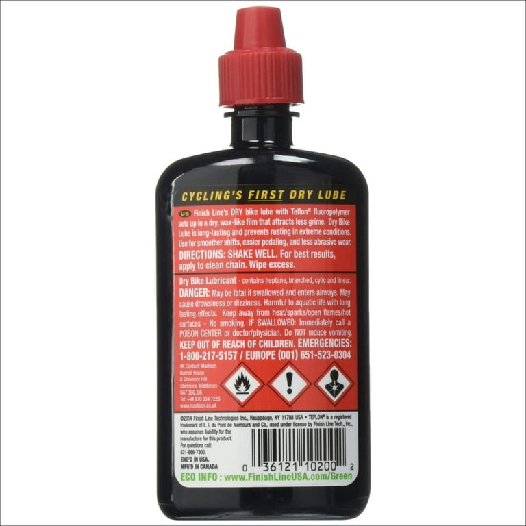 Finish Line DRY Teflon Bicycle Chain Lube 4 Oz. Squeeze Bottle Walmart