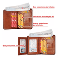 thumbnail image 2 of Cartera De Cuero Genuino Para Hombre Con Bloqueo, Marrón, 2 of 5