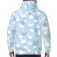 thumbnail image 7 of Xecao Cute Goose On A Blue Sky Pattern Men's Adult Pullover Hoodie,Hooded Sweatshirt-Large, 7 of 7