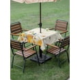 thumbnail image 4 of Outdoor Tablecloths with Umbrella Hole & Zipper, Daisy Spring Floral 54x54 Inch Square Tablecloths, Farmhouse Botanical Green Leaves Waterproof Table Cloth, Patio/Pool/Picnic Table Covers, 4 of 8