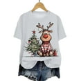 thumbnail image 5 of larppty Reindeer Shirt for Women Christmas Graphic Tees Family Party Casual Short Sleeve Xmas Shirt (White, L), 5 of 6