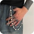 thumbnail image 6 of Wallet Pant Pearl Chains - Layered Jean Pocket Chain Keychain for Women Men - Cute Bag Purse Cross Charm, 6 of 6