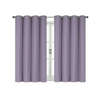 Energy Saving 100% Max Blackout Thermal Grommet Top Bath & Kitchen Window Curtains - Lavender, 45 in. Long