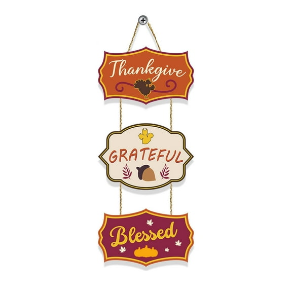 Thanksgiving Welcome Sign Paper Door Hanging, Fall Decoration with Turkey/Pumpkin Patterns, Rustic Design for Front Door, Farmhouse Style