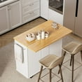 thumbnail image 2 of Sobaniilo Rolling Kitchen Island Cart with Folding Drop Leaf Breakfast Bar, Portable Trolley Island with Large Storage Cabinet, Shelf and Drawer, White, 2 of 7