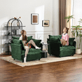 thumbnail image 3 of Ktaxon Chenille Accent Chair, Reading Chair with Thick Cushions, Oversized Club Sofa with Two Armrest Pillows for Home Office Green, 3 of 8