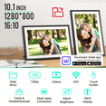 thumbnail image 5 of Iproda Digital Picture Frames, WiFi digital photo frame 10.1 inches 16g memory, share photos with Uhale APP, IPS high-definition smart display touch screen, 5 of 9