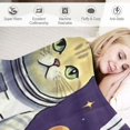 thumbnail image 3 of Orinice  Outer Space Soft Flannel Fleece Throw Blanket, Scottish Fold Cat Astronaut in with Stars and Planets in The Sky, Cozy Plush for Indoor and Outdoor Use,Quartz Mustard 40x50in, 3 of 6