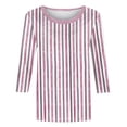 thumbnail image 5 of 3/4 Sleeve Tops for Women Striped Print Crew Neck Shirts Loose Fit Going Out Tops Business Dressy Casual Tunic Blouses 2026 Summer Basic Tees Beach Vacation Outfits, 5 of 5