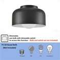thumbnail image 5 of Claxy Matte Black Dome Flush Mount Ceiling Light with Globe Milk Glass Shade, 5 of 6