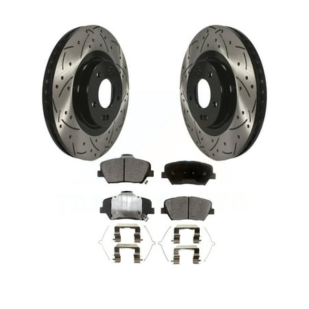 Transit Auto - Front Coated Drilled Slotted Disc Brake Rotors And