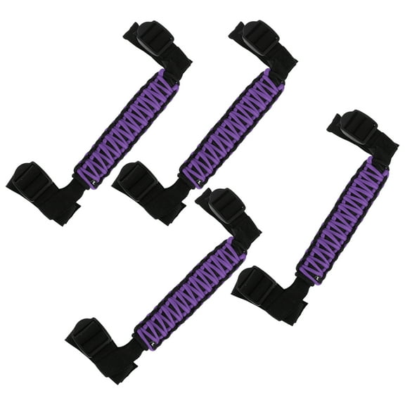 Roll Bar Grab Handles for Jeep Wrangler 2024-2025 Grip Handle Holder Nylon Purple 4 Pcs