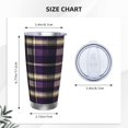 thumbnail image 3 of 20oz Car Cup Three-Piece Set Of Single Silver Edge No Smell Easy To Carry Heat Preservation For Daily Car Sports Travel Purple Buffalo Plaid Check Tartan Scotland_3, 3 of 8