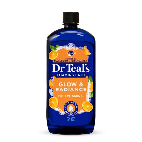 Dr Teal's Glow & Radiance Foaming Bath with Vitamin C & Citrus Essential Oils, 34 fl oz.