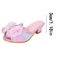 thumbnail image 4 of IUJSOY Sandales à Enfiler pour Filles Chaussures de Princesse Talon Bas Big Kids 1.5, 4 of 9